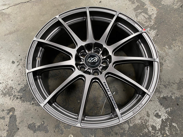 New 18X8 ET45 Enkei SC22 Rim (4 wheel) Matt Gunmetal 5X100