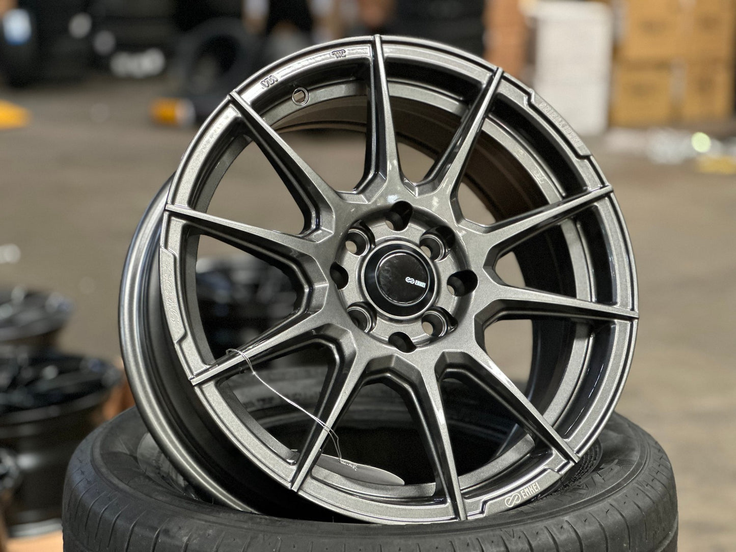 New 16X7 ET40 Enkei SC46 Rim (4 wheel) Gloss Gunmetal 4X100