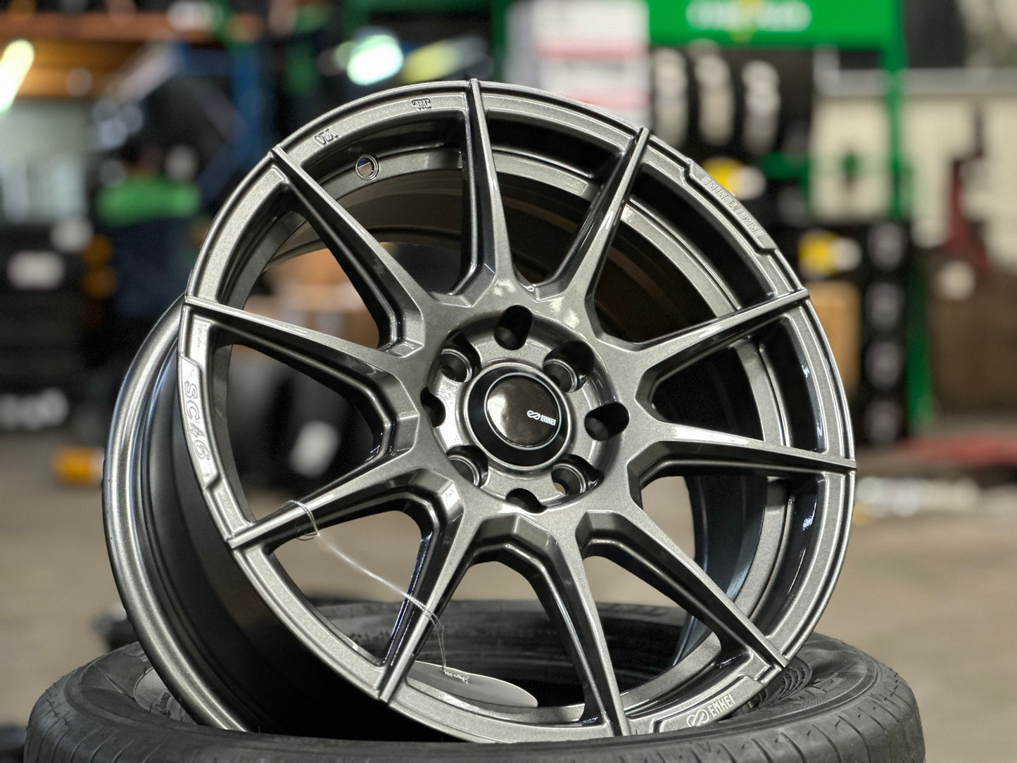 New 16X7 ET40 Enkei SC46 Rim (4 wheel) Gloss Gunmetal 4X100