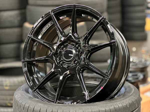 New 16X7 ET40 Enkei SC46 Rim (4 wheel) Gloss Black 4X114.3