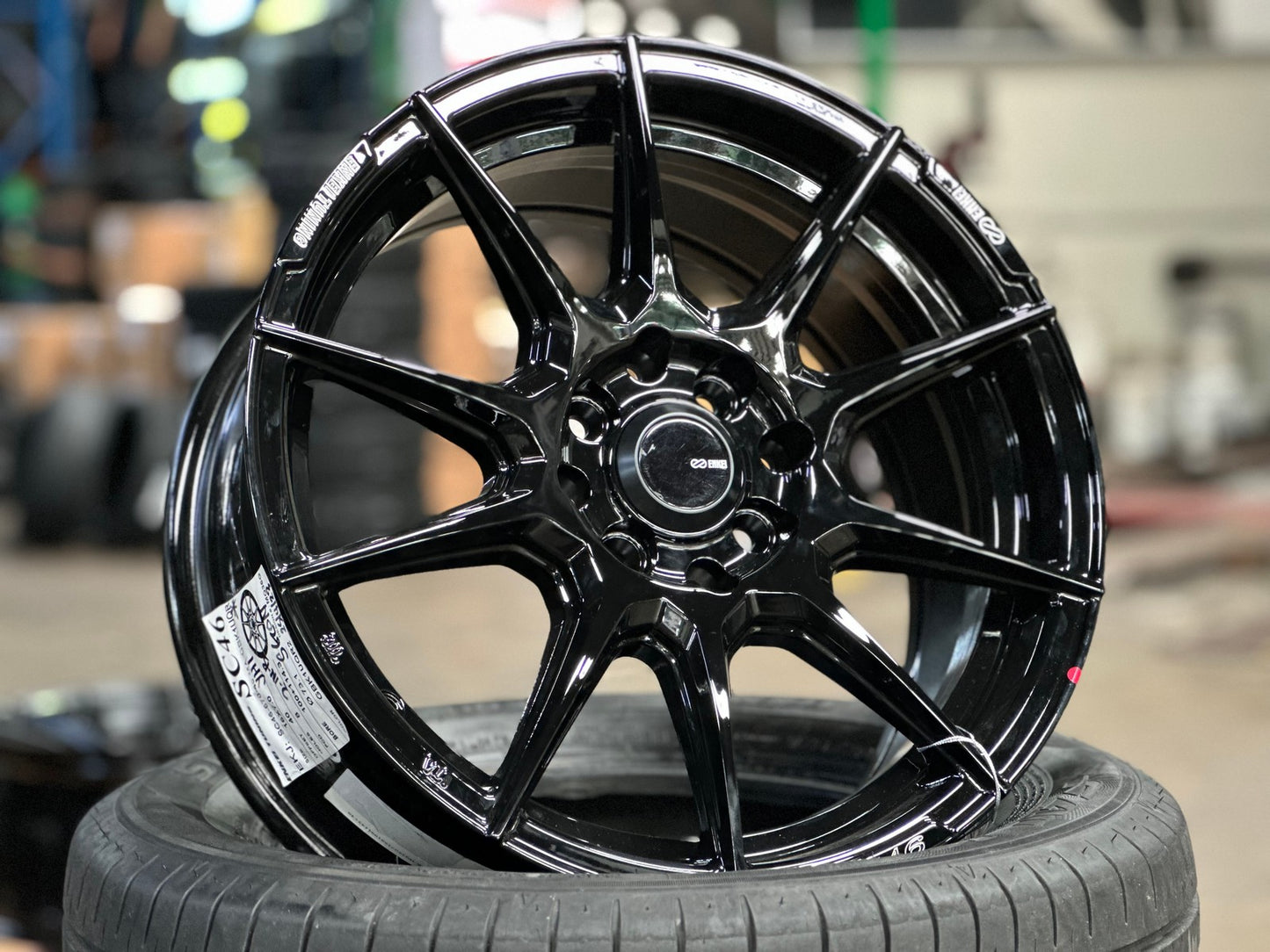 New 16X7 ET40 Enkei SC46 Rim (4 wheel) Gloss Black 4X114.3