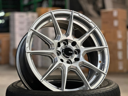 New 16X7 ET40 Enkei SC46 Rim (4 wheel) Gloss Silver 4X100