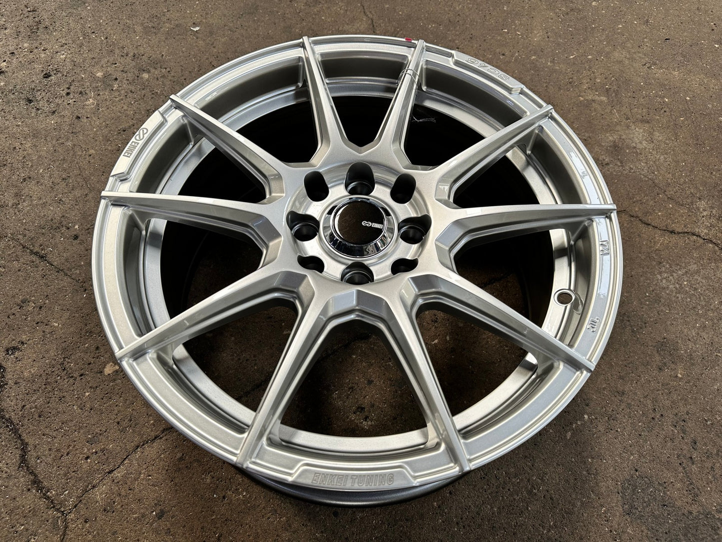 New 16X7 ET40 Enkei SC46 Rim (4 wheel) Gloss Silver 4X114.3