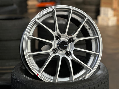 New 15X7 ET38 Enkei SC48 Rim (4 wheel) Gloss Silver 4X100
