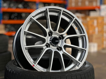 New 15X7 ET38 Enkei SC48 Rim (4 wheel) Gloss Silver 4X100