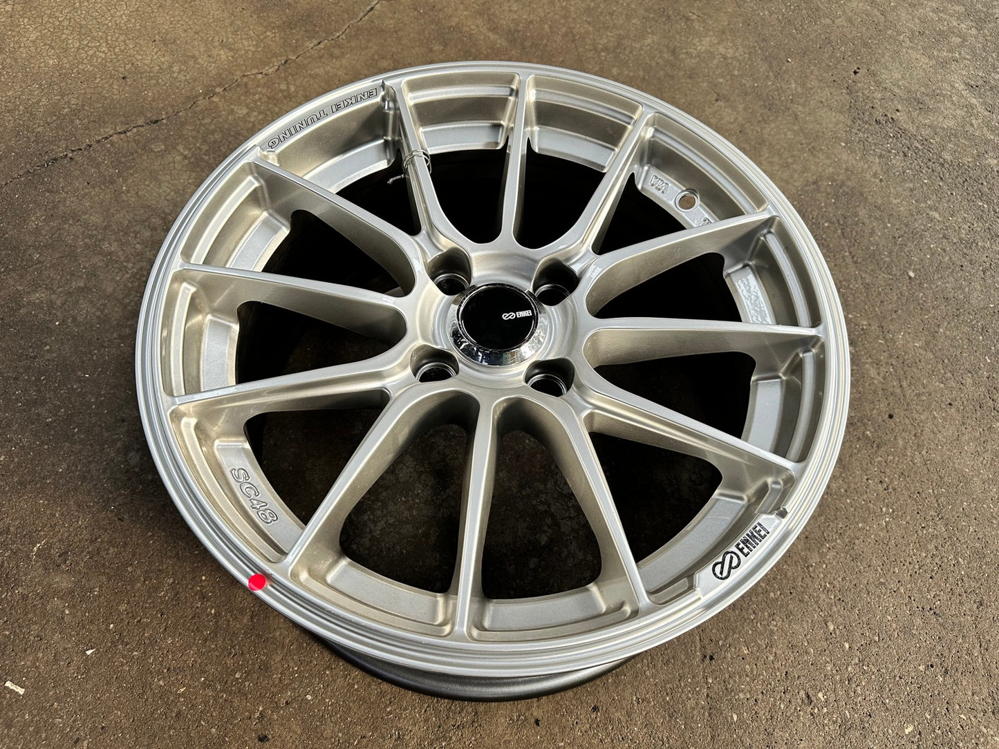 New 15X7 ET38 Enkei SC48 Rim (4 wheel) Gloss Silver 4X100