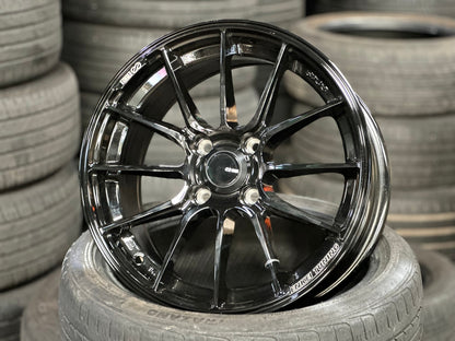 New 15X7 ET38 Enkei SC48 Rim (4 wheel) Gloss Black 4X100