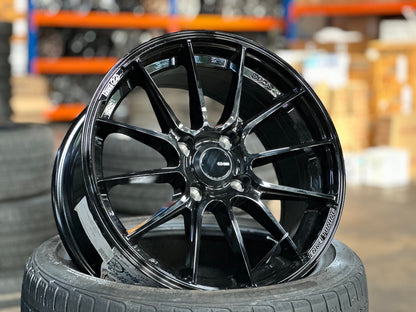 New 15X7 ET38 Enkei SC48 Rim (4 wheel) Gloss Black 4X100