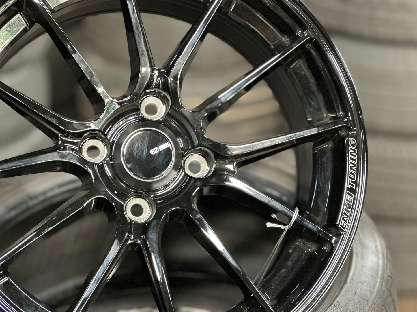 New 15X7 ET38 Enkei SC48 Rim (4 wheel) Gloss Black 4X100