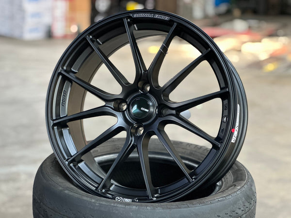 New 17X7.5 ET20 Enkei SC48 Rim (4 wheel) Matt Black 4X108