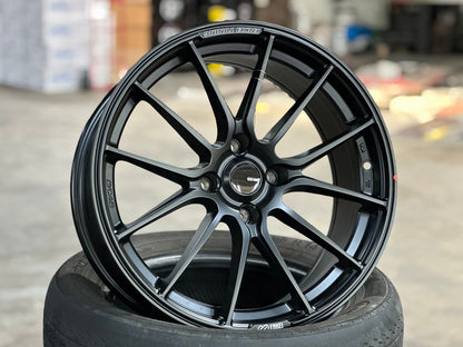New 17X7.5 ET20 Enkei SC48 Rim (4 wheel) Matt Black 4X108