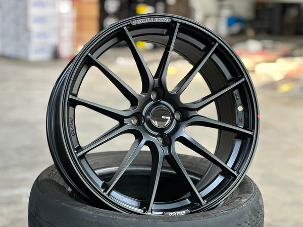 New 17X7.5 ET20 Enkei SC48 Rim (4 wheel) Matt Black 4X108