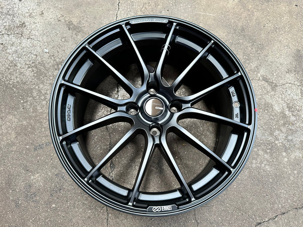 New 17X7.5 ET20 Enkei SC48 Rim (4 wheel) Matt Black 4X108