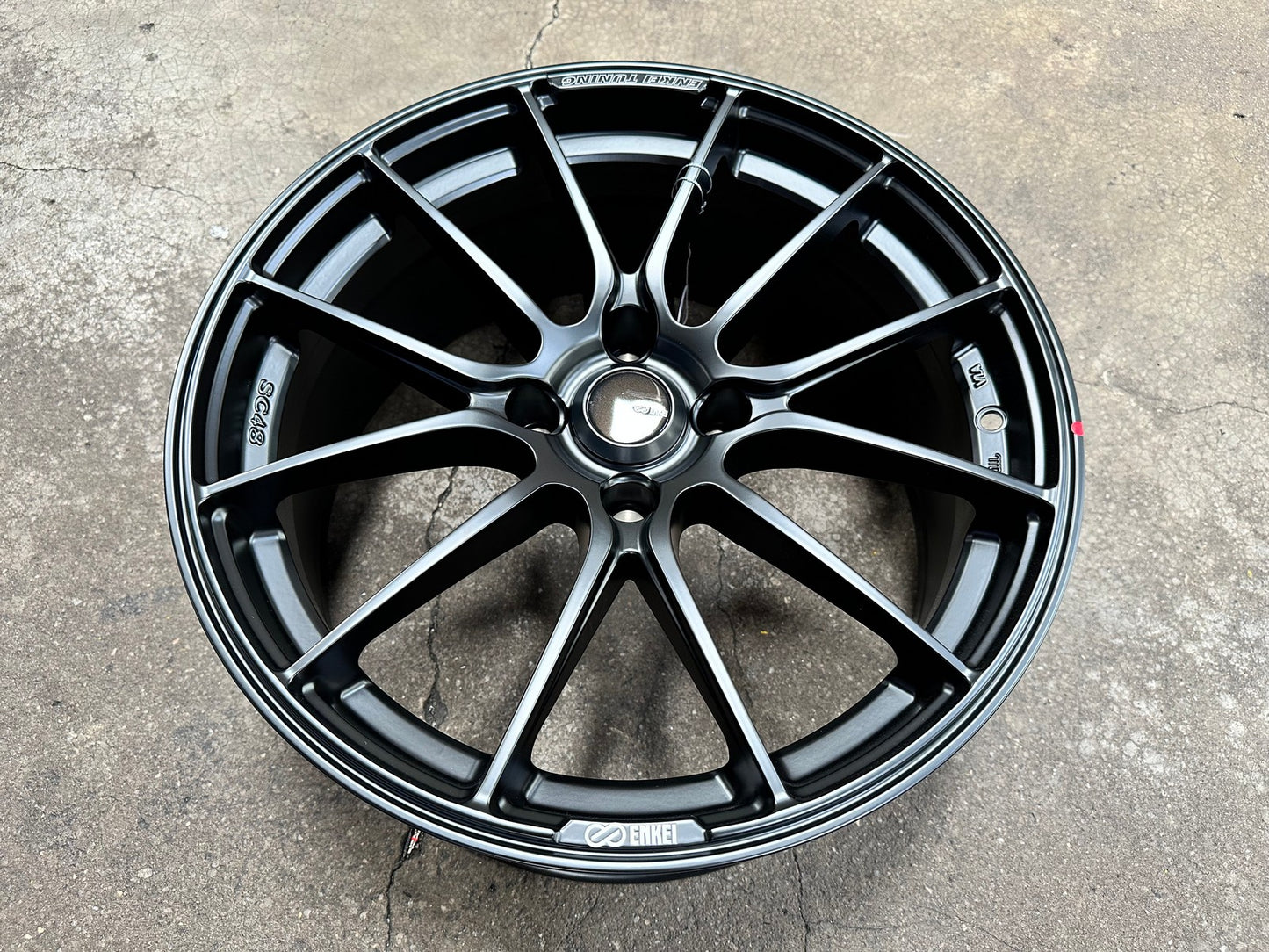 New 17X7.5 ET20 Enkei SC48 Rim (4 wheel) Matt Black 4X108