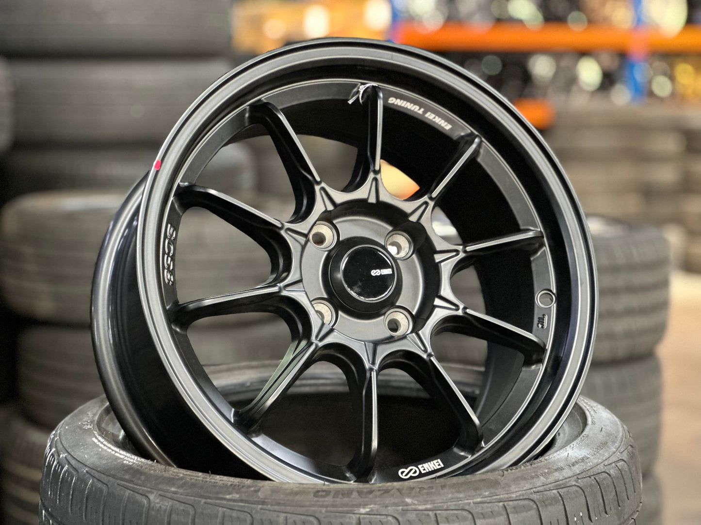 New 15X7 ET35 Enkei SC58 Rim (4 wheel) Matt Black 4X100