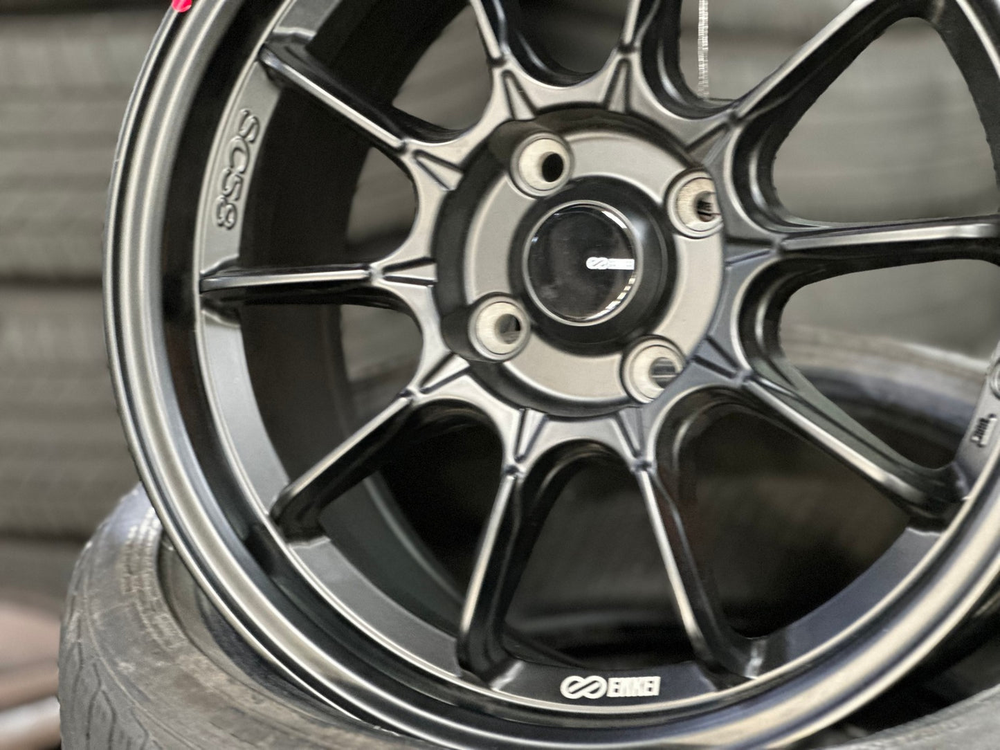 New 15X7 ET35 Enkei SC58 Rim (4 wheel) Matt Black 4X100