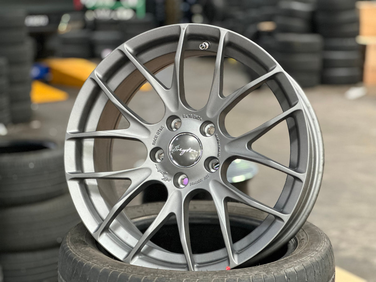 New 18X8 ET34 Breyton GTSR Rim (4 wheel) Matt Gunmetal 5X120