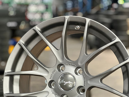 New 18X8 ET34 Breyton GTSR Rim (4 wheel) Matt Gunmetal 5X120