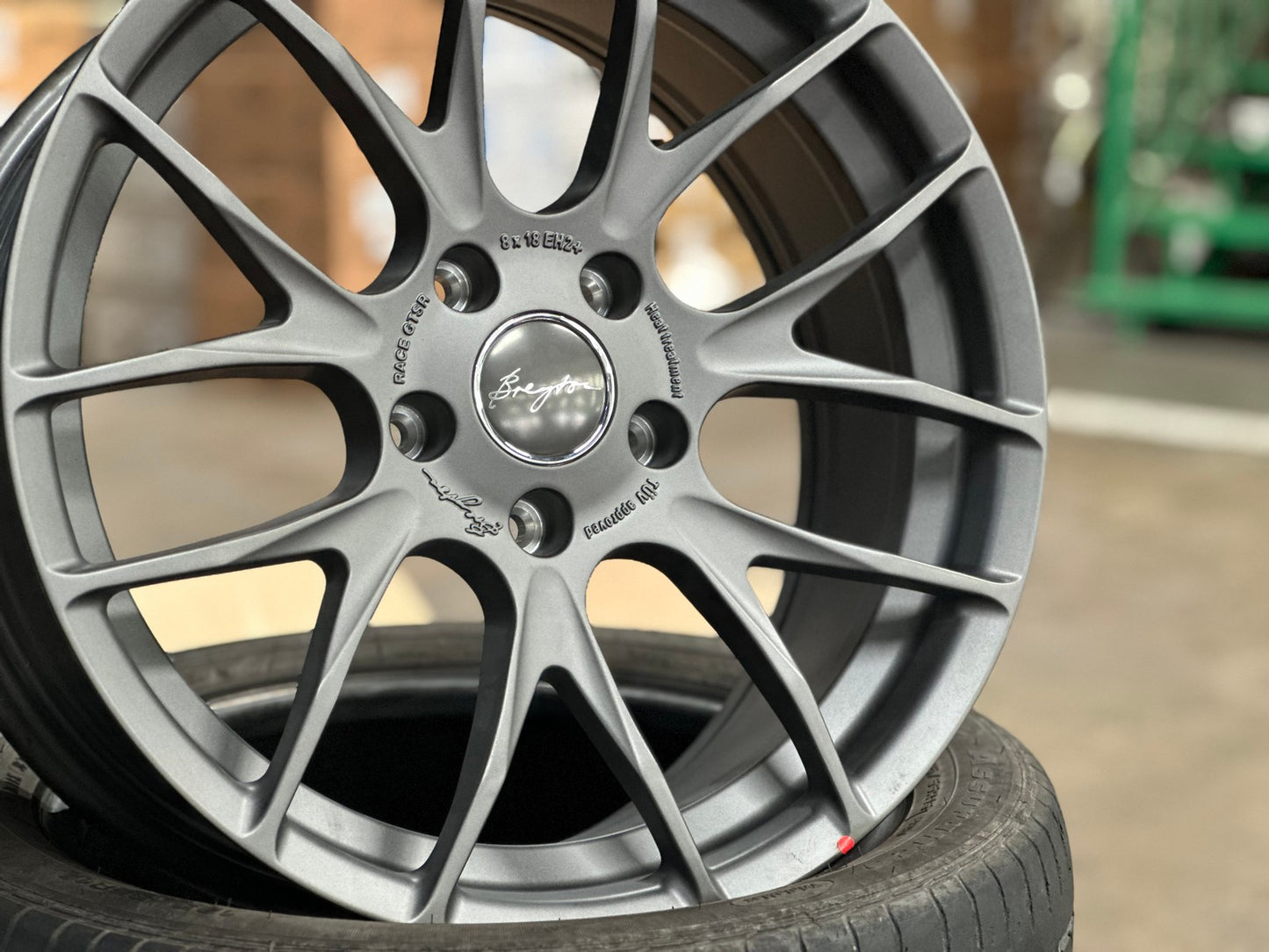 New 18X8 ET34 Breyton GTSR Rim (4 wheel) Matt Gunmetal 5X120