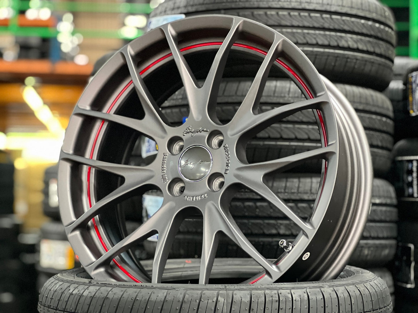 New 17X7 ET40 Breyton GTSR Rim (4 wheel) Matt Gunmetal 4X100