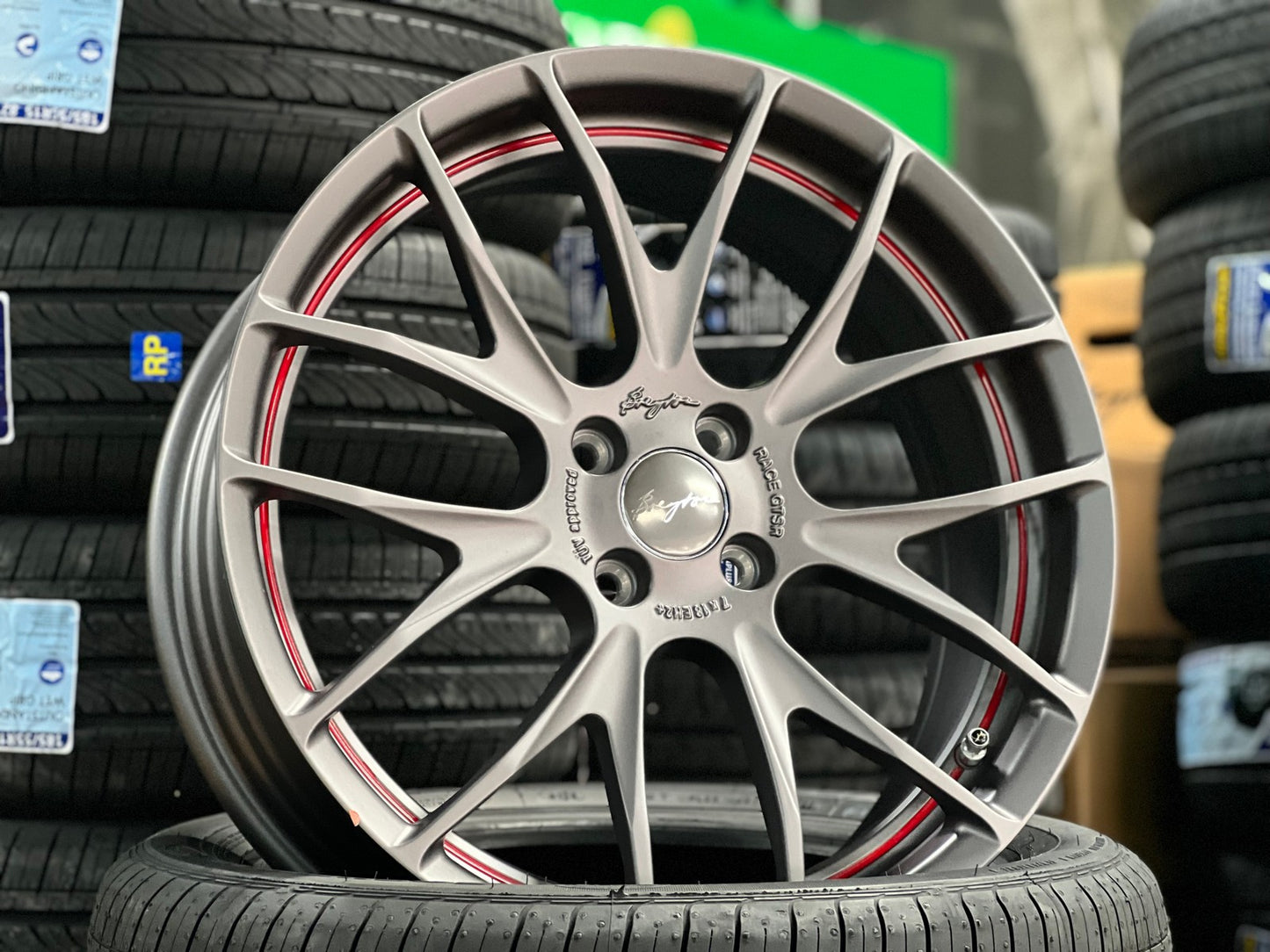 New 17X7 ET40 Breyton GTSR Rim (4 wheel) Matt Gunmetal 4X100