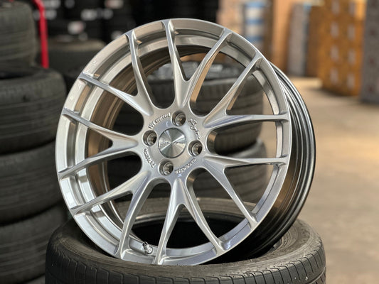 New 18X7 ET40 Breyton GTSR Rim (4 wheel) Gloss Silver 4X100