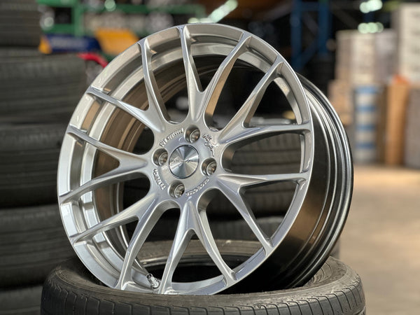 New 18X7 ET40 Breyton GTSR Rim (4 wheel) Gloss Silver 4X100