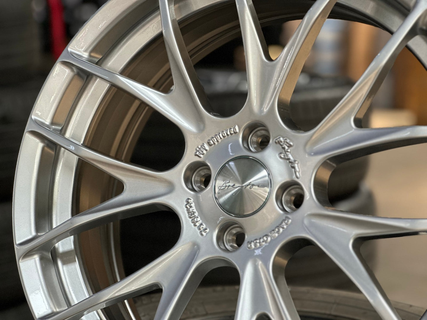 New 18X7 ET40 Breyton GTSR Rim (4 wheel) Gloss Silver 4X100