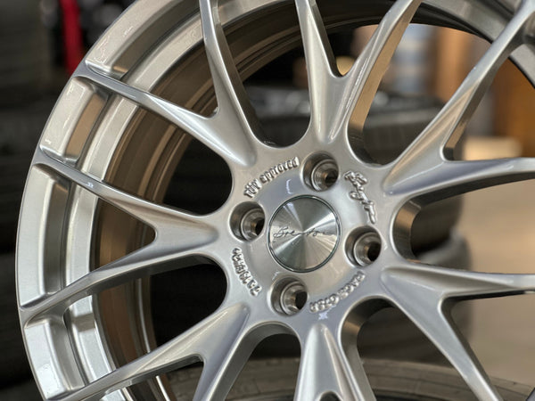 New 18X7 ET40 Breyton GTSR Rim (4 wheel) Gloss Silver 4X100