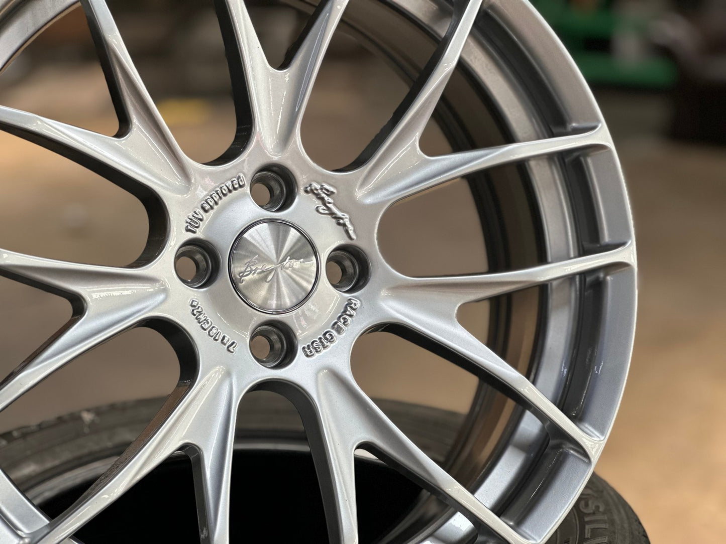 New 18X7 ET40 Breyton GTSR Rim (4 wheel) Gloss Silver 4X100