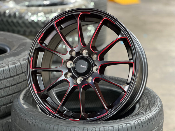 New 15X6.5 ET40 Advanti Parallex Rim (4 wheel) Black 4X114.3