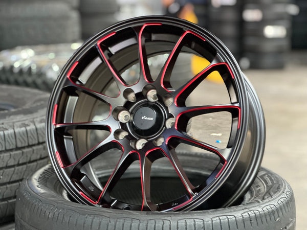 New 15X6.5 ET40 Advanti Parallex Rim (4 wheel) Black 4X114.3