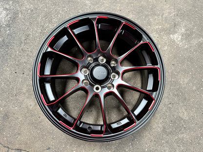 New 15X6.5 ET40 Advanti Parallex Rim (4 wheel) Black 4X114.3