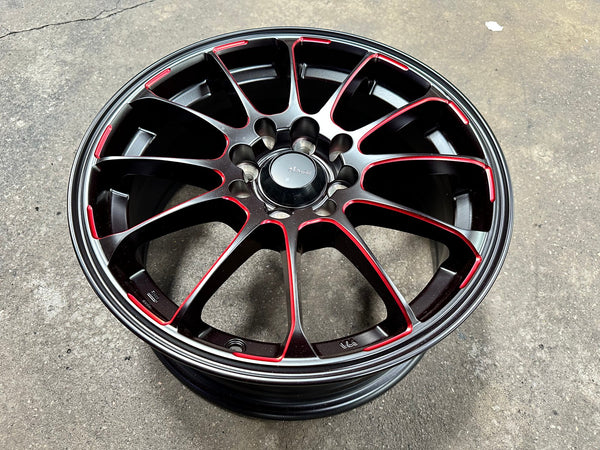 New 15X6.5 ET40 Advanti Parallex Rim (4 wheel) Black 4X100