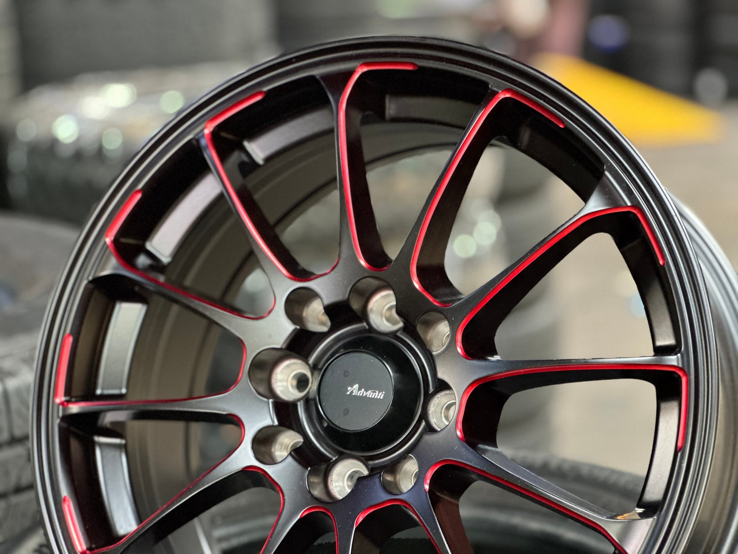 New 15X6.5 ET40 Advanti Parallex Rim (4 wheel) Black 4X114.3