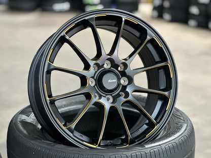 New 15X6.5 ET40 Advanti Parallex Rim (4 wheel) Matt Black 4X100