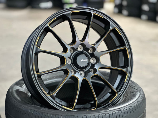 New 15X6.5 ET40 Advanti Parallex Rim (4 wheel) Matt Black 4X100