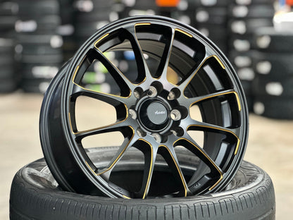 New 15X6.5 ET40 Advanti Parallex Rim (4 wheel) Matt Black 4X100