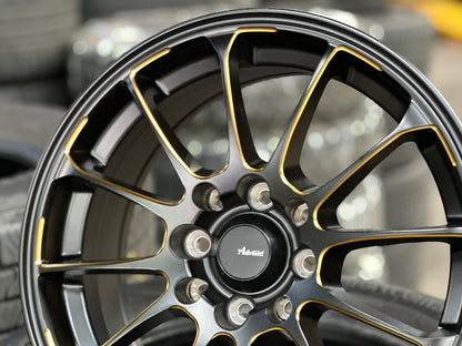 New 15X6.5 ET40 Advanti Parallex Rim (4 wheel) Matt Black 4X100