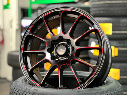 New 16X7 ET40 Advanti Parallex Rim (4 wheel) Black 4X114.3