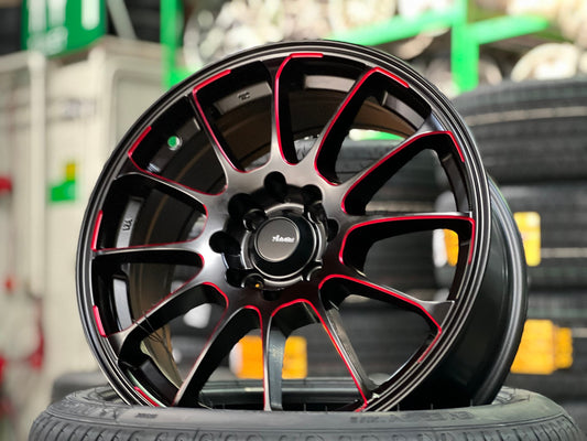 New 16X7 ET40 Advanti Parallex Rim (4 wheel) Black 4X114.3