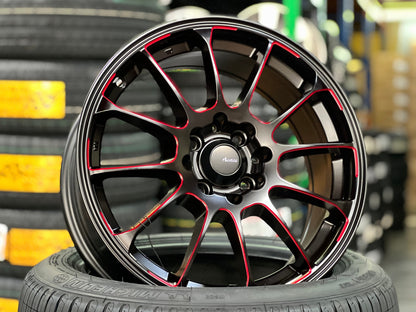 New 16X7 ET40 Advanti Parallex Rim (4 wheel) Black 4X100