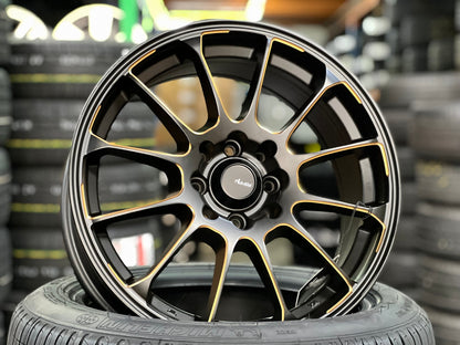 New 16X7 ET40 Advanti Parallex Rim (4 wheel) Matt Black 4X100