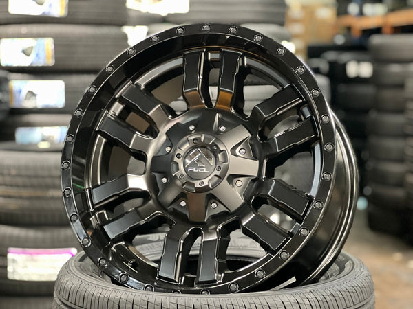 New 18X9 ET-12 Fuel Rim (4 wheel) Two Tone Black 6X139.7