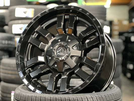 New 18X9 ET-12 Fuel Rim (4 wheel) Two Tone Black 6X139.7