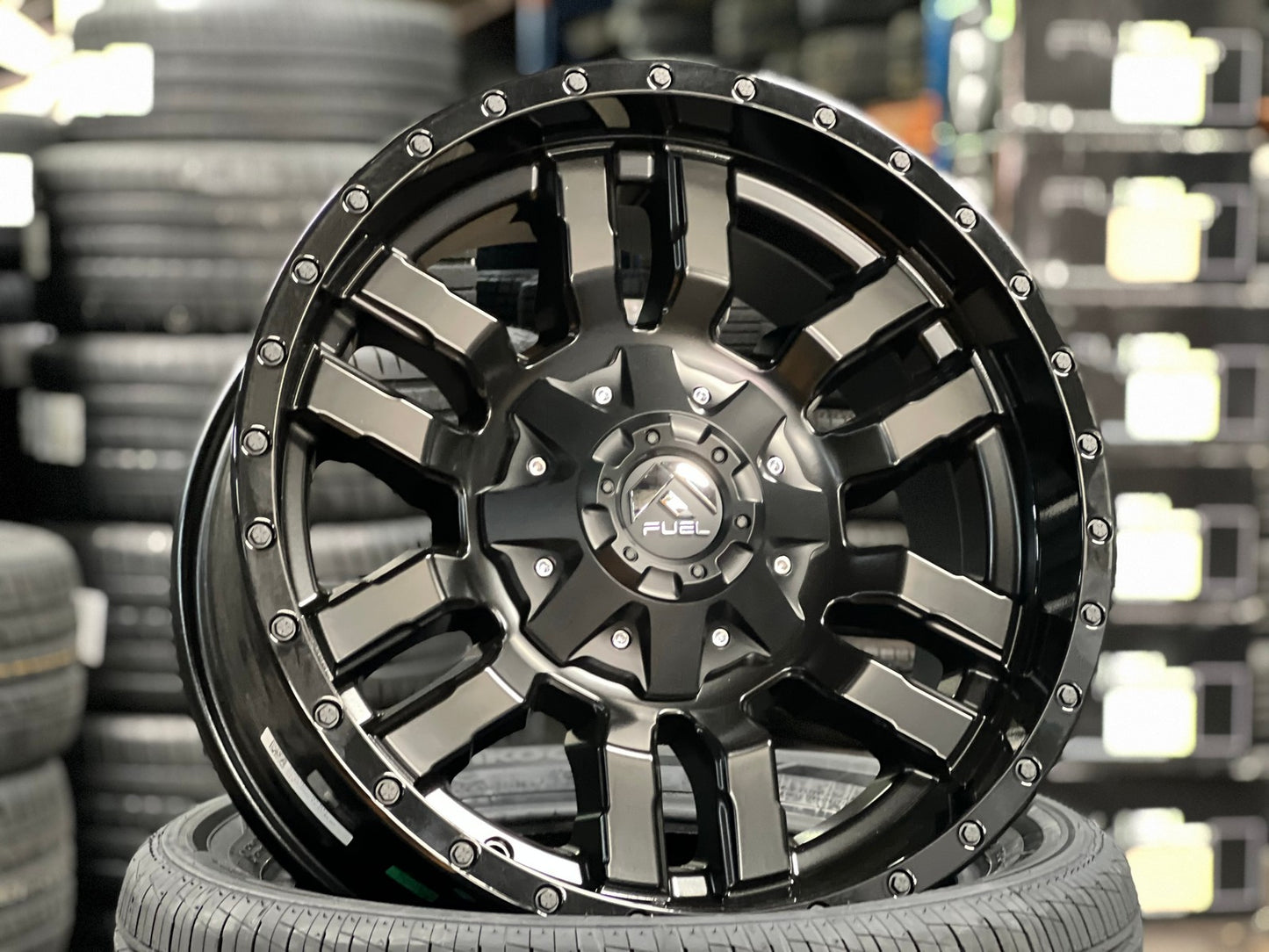 New 18X9 ET-12 Fuel Rim (4 wheel) Two Tone Black 6X139.7