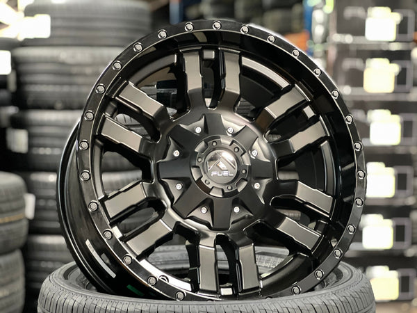 New 18X9 ET-12 Fuel Rim (4 wheel) Two Tone Black 6X139.7