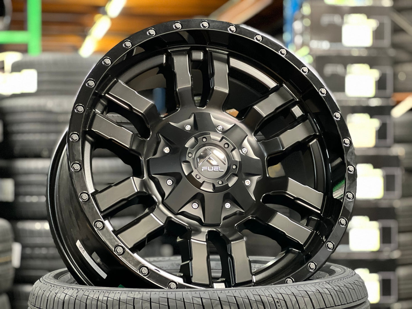New 18X9 ET-12 Fuel Rim (4 wheel) Two Tone Black 6X139.7