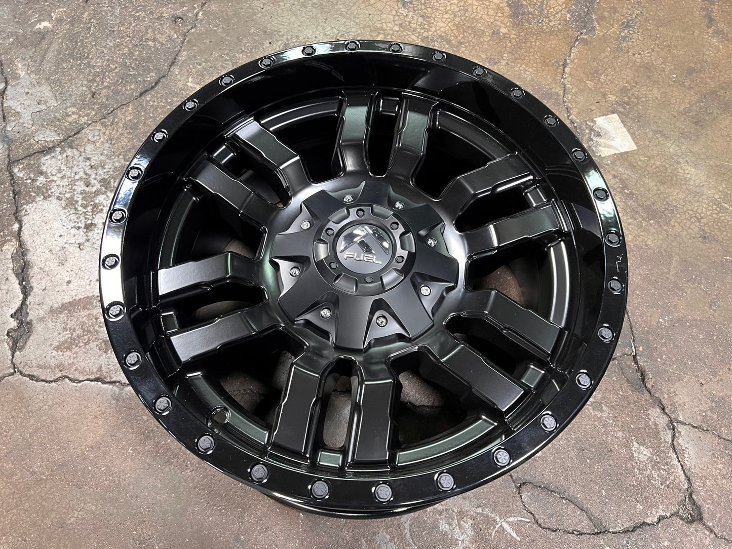 New 18X9 ET-12 Fuel Rim (4 wheel) Two Tone Black 6X139.7