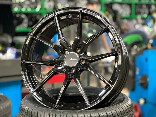 New 17X7.5 ET40 Advanti Hybris Rim (4 wheel) Gloss Black 5X100
